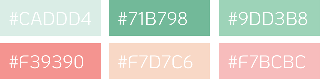 PeachnTeal project color palette