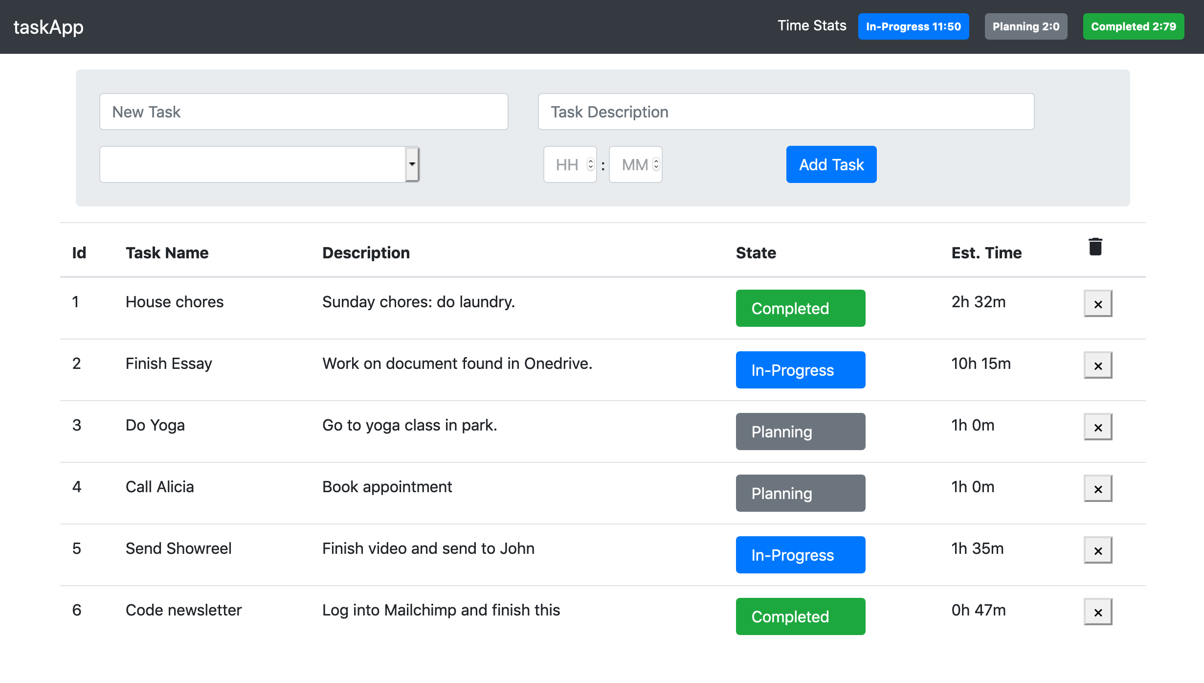 Task Tracker website design mockup