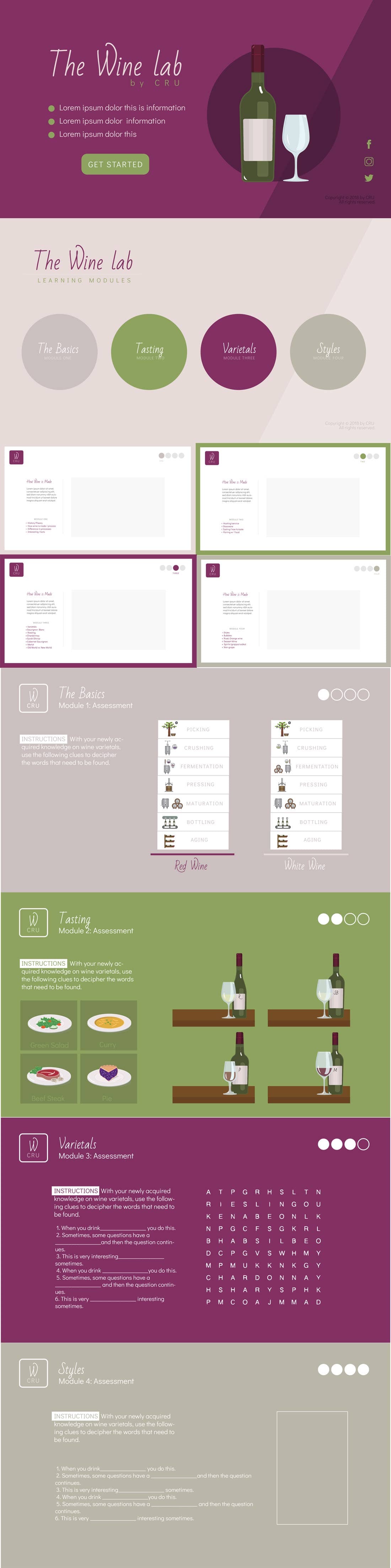 Wine lab by cru website mockup